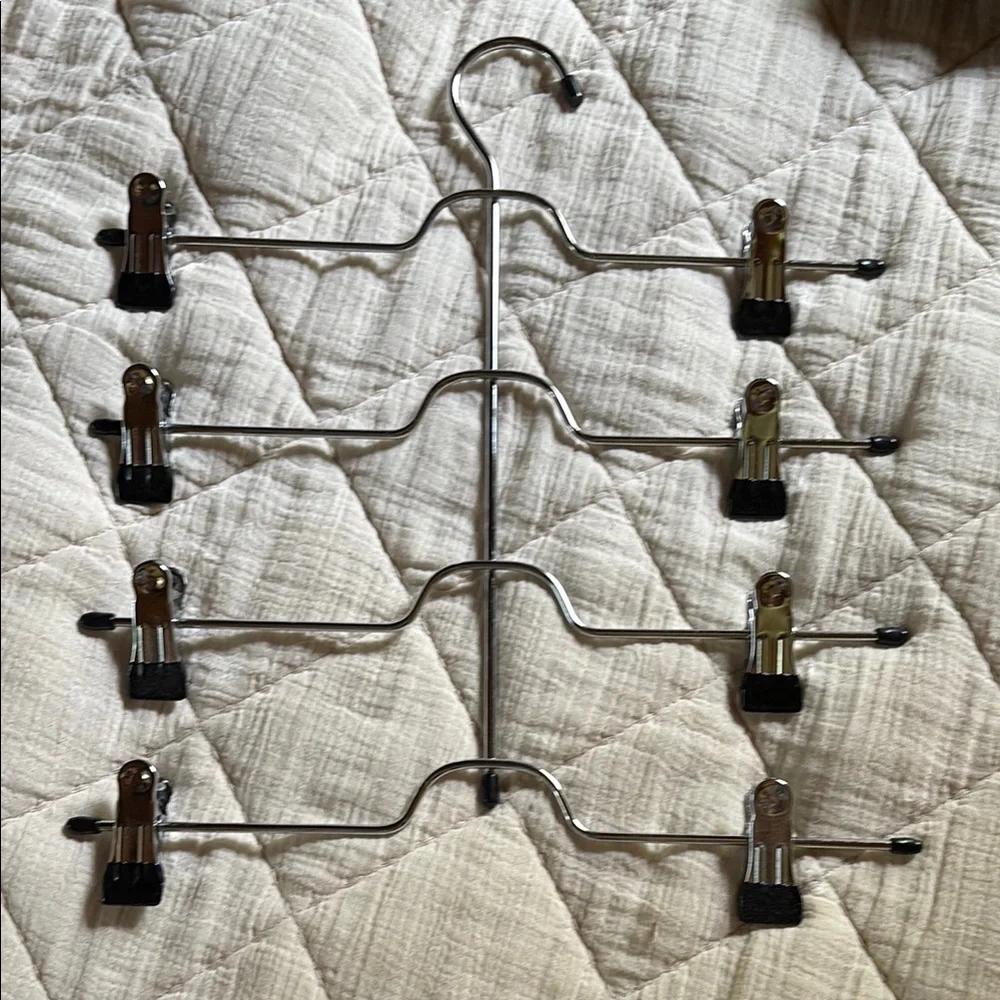 Silver Multi-Tier Hanger with Black Clips